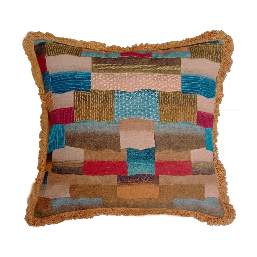 Cushion Cover with Fring - Kilim Brick Gold Glen