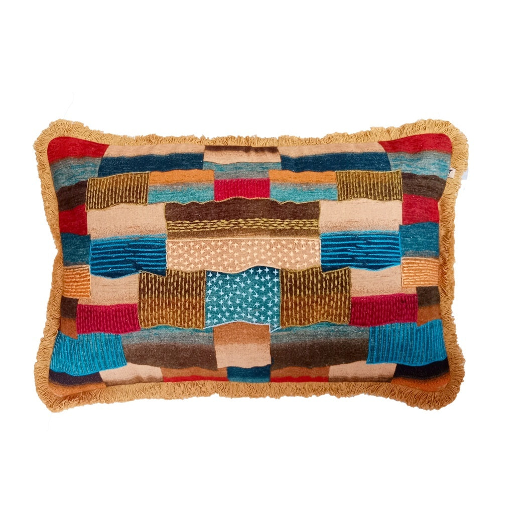 Cushion Cover with Fring - Kilim Brick Gold Glen