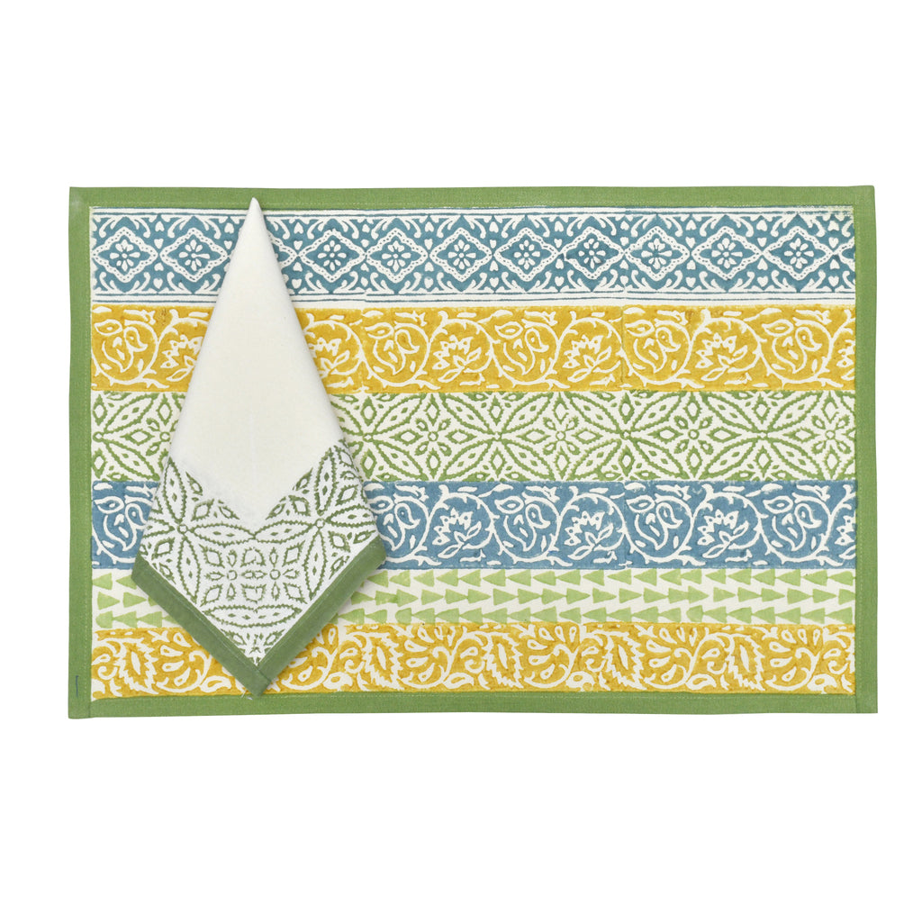 Mat And Napkin Set Of 6 (WP) - Chippa Kundan Pudina