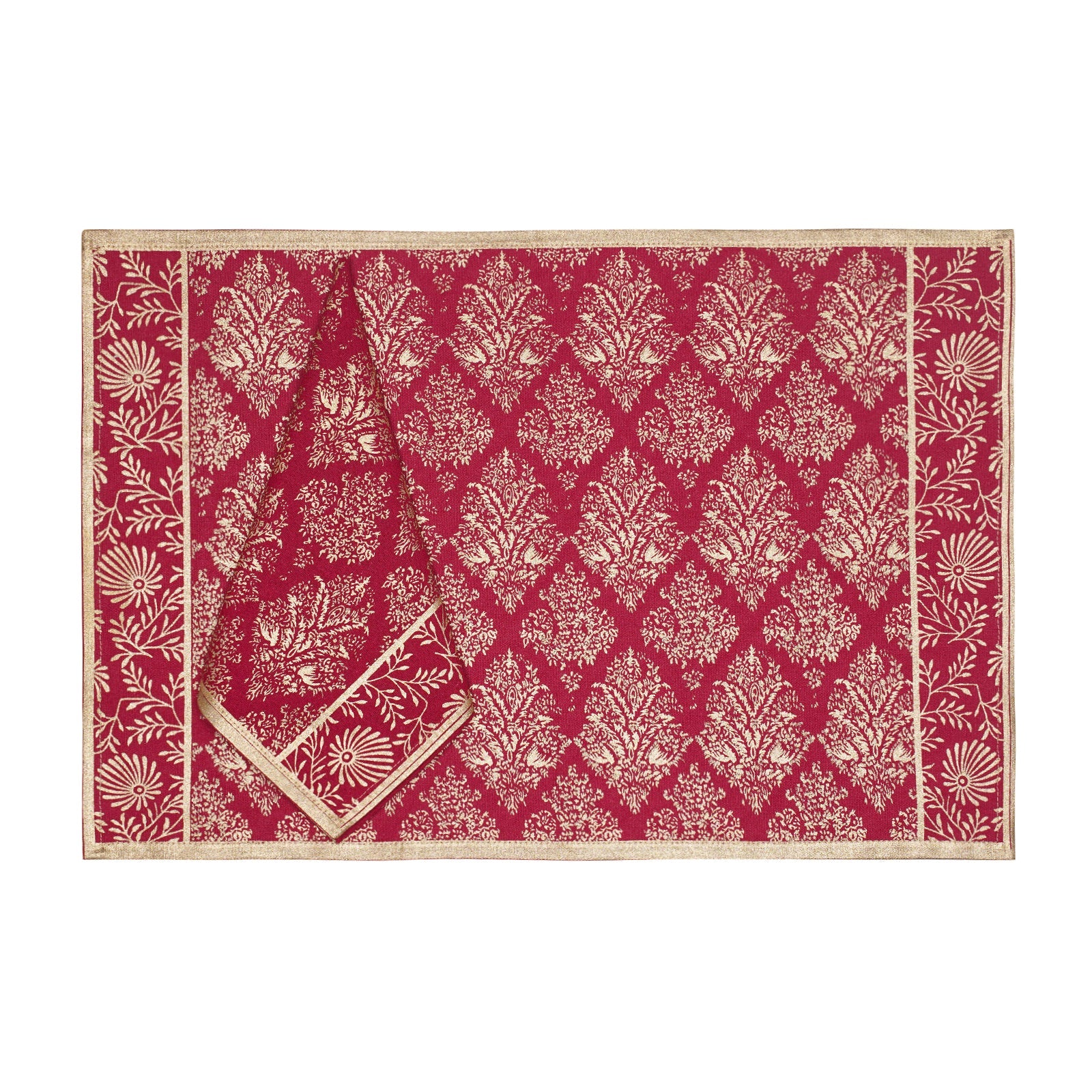 Mat And Napkin Set Of 6 (Wp) - Baroque Ruby