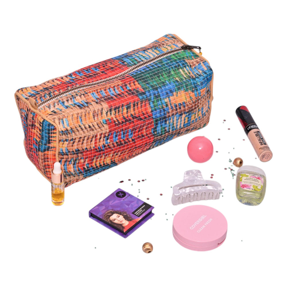 Beauty Bag - Rainbow Feather Multi