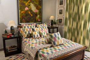 Bed Cover - Brush Ikat Warm Olive
