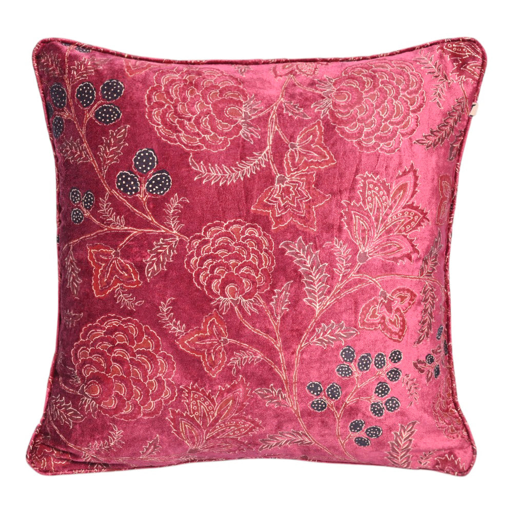 Velvet Cushion Cover - Luminarie Maroon