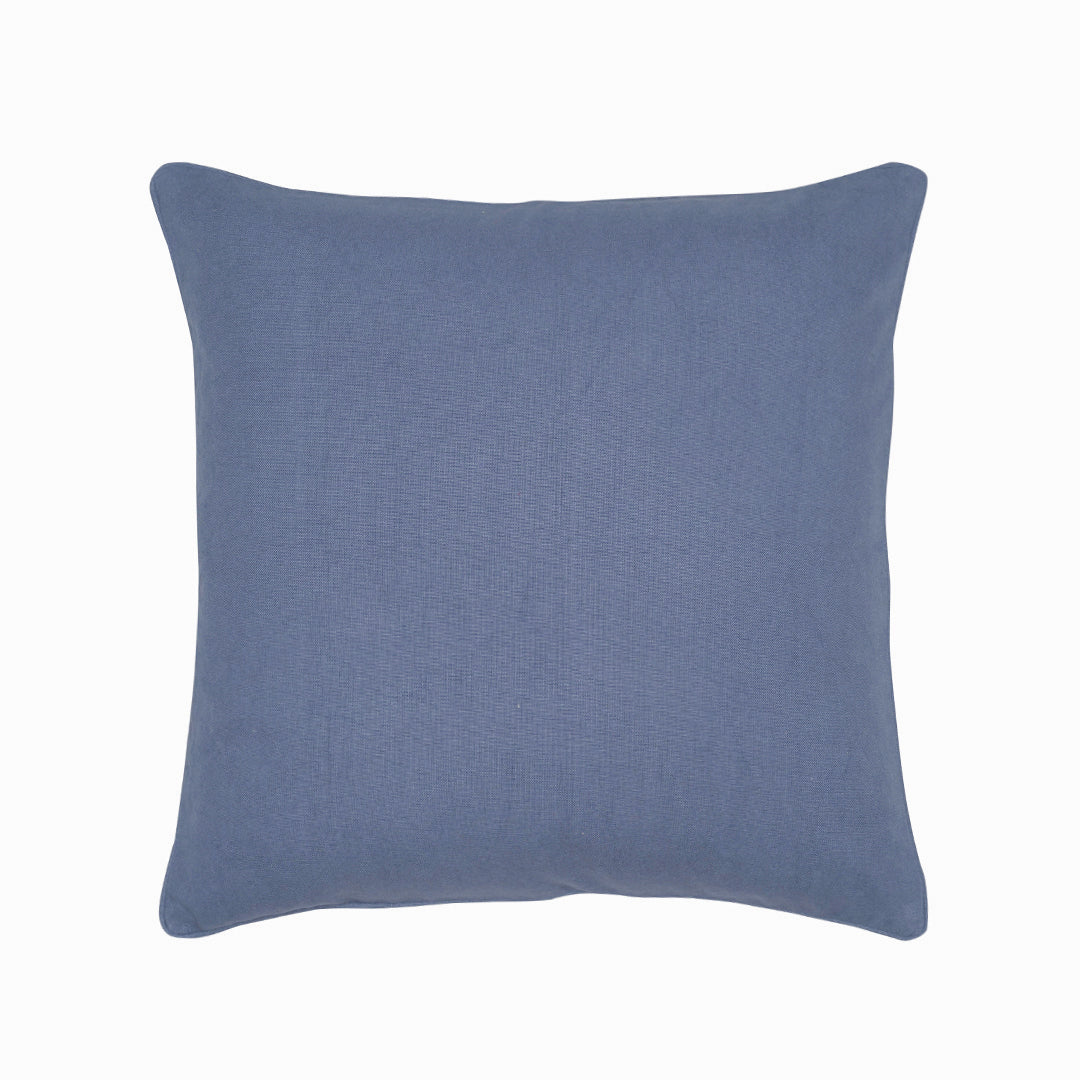 CUSHION COVER WITH PIPING - THAR CLASSIC BLUE