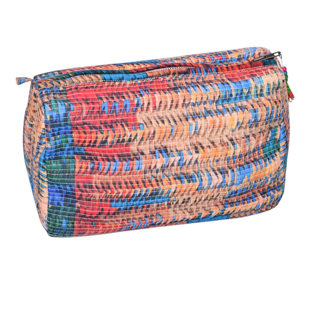 Big Toilet Pouch - Rainbow Feather Multi