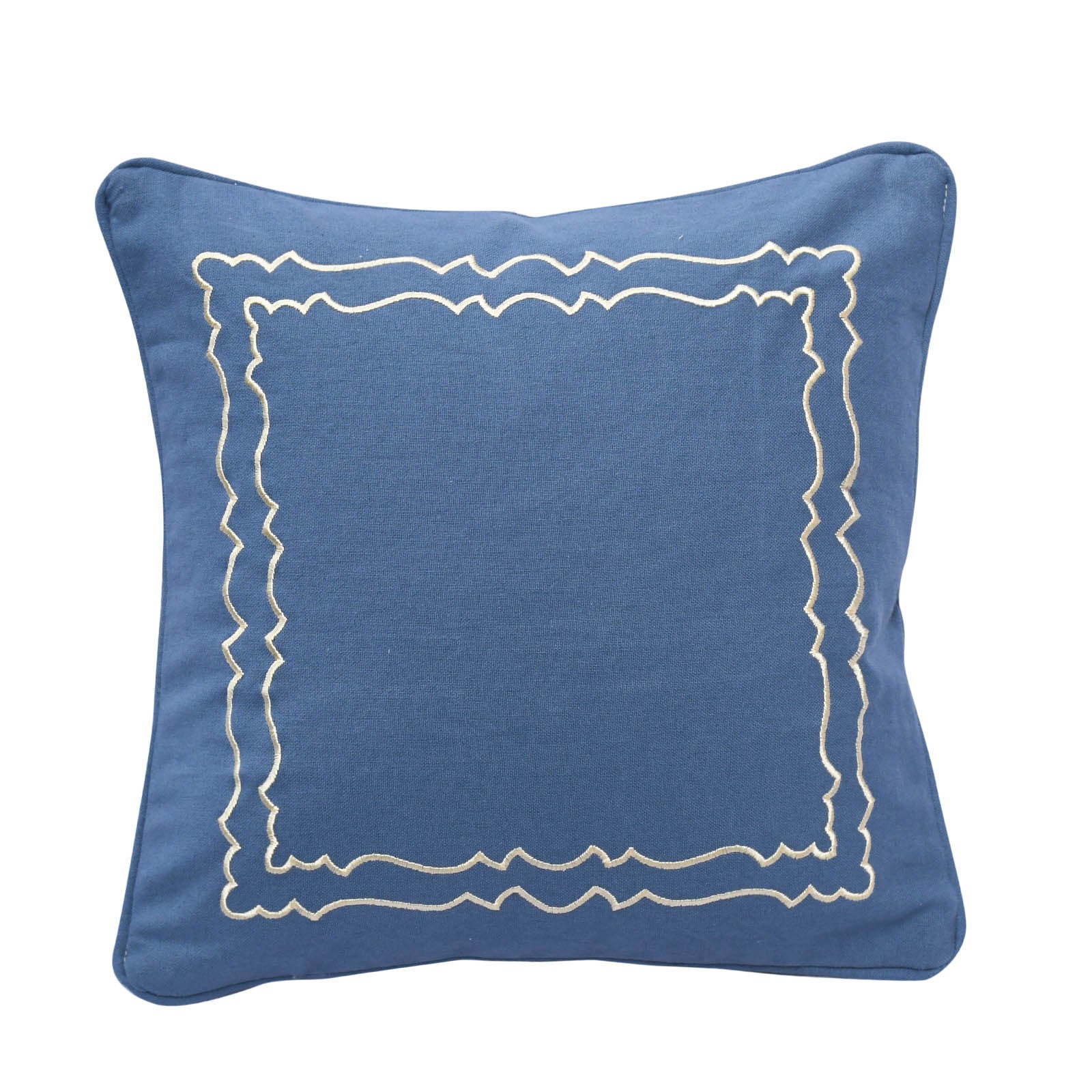 Scalloped Cushion Cover - Blue
