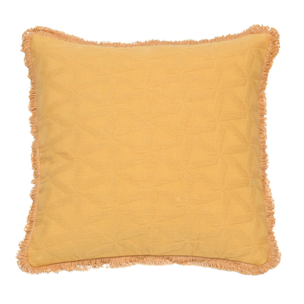 Cushion Cover with Fring - Matelasse Glowing Umber