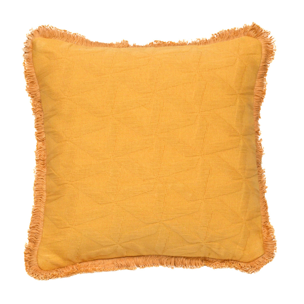 Cushion Cover with Fring - Matelasse Glowing Umber