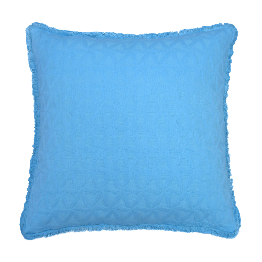 Cushion Cover with Fring - Matelasse Stunning Blue