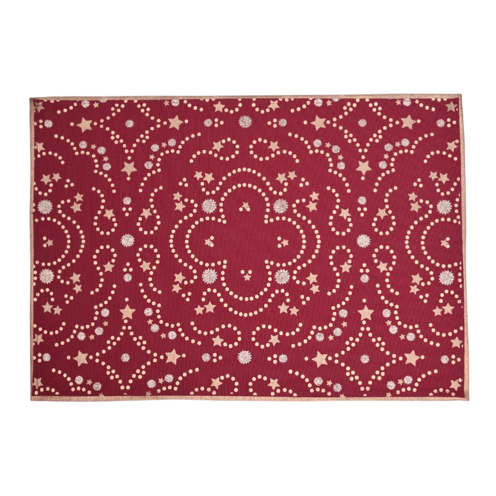 Mat Set of 6 - Luminarie Maroon