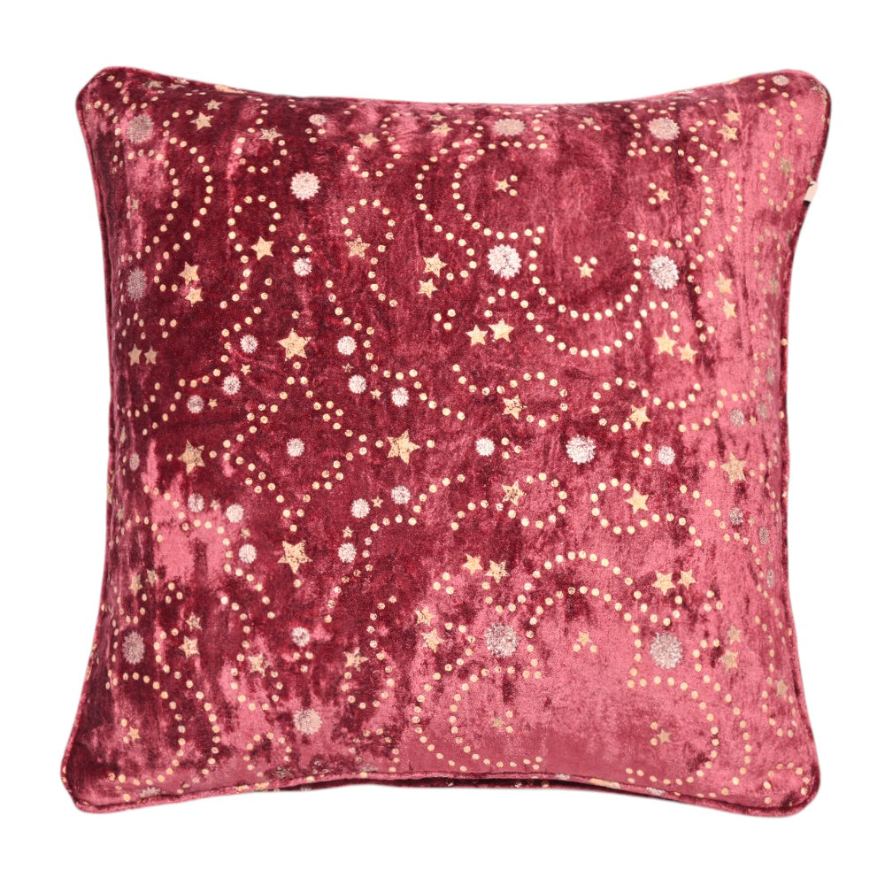 Velvet Cushion Cover - Tempest Maroon