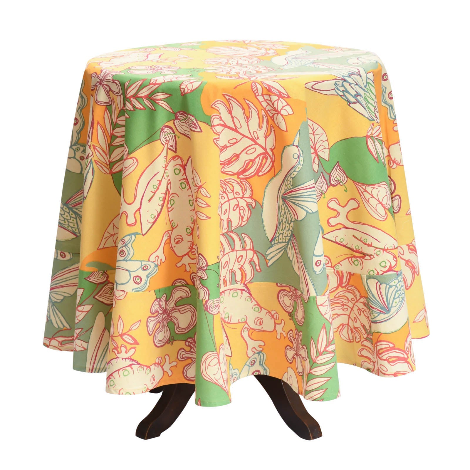 Round Table Cloth - Rain Forest Saffron