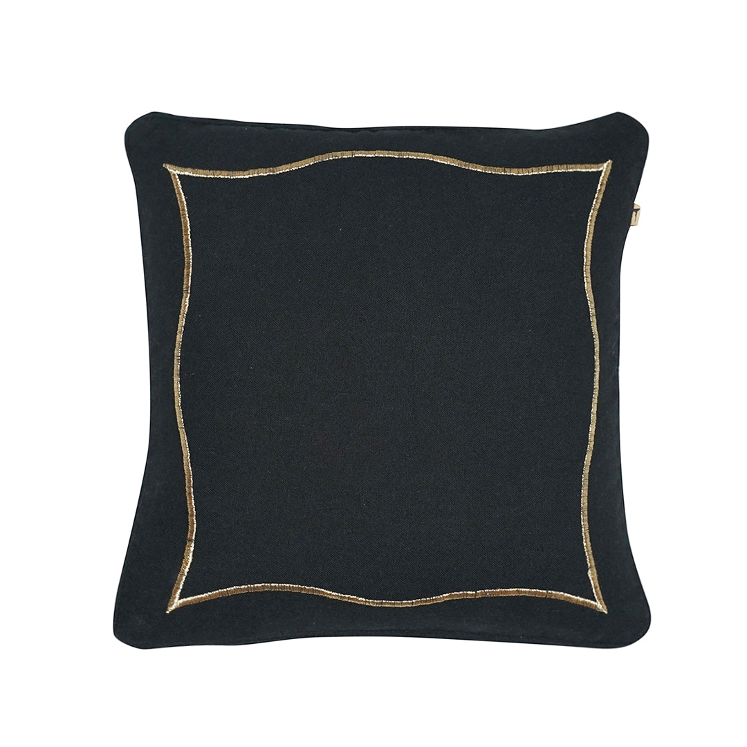 Scalloped Cushion Cover - Vintage Scalloped Black